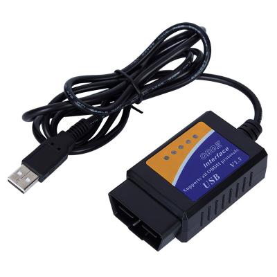 China Universal Obd2 Elm327 USB Support All OBDII Protocols Code Reader For Pc Elm 327 Usb Scanner V Elm 1.5A 327 Scanner Car Diagnostic Tool for sale