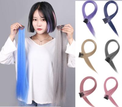 China Freestyle hair wigs women stretch fashion wig piece clip clip monochrome gradient color gorgeous wig piece for sale