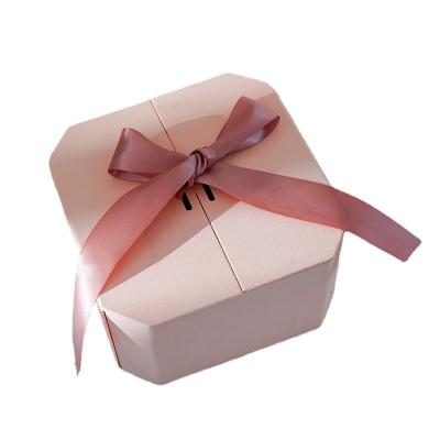 China Recyclable Luxury Pink Magnetic Baby Gift Box Packaging With Paper Box For Newborn Wedding Decorations Gift Set for sale