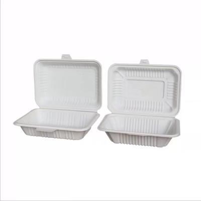 China Classic 1 Compartment Disposable Biodegradable Cornstarch Food Packaging Container Take Away Food Packaging Lunch Box for sale