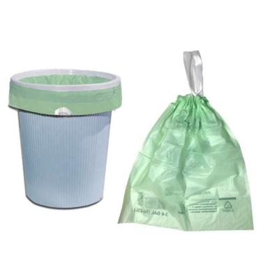 China BIO PLA Biodegradable Garbage Bags Disposable Compostable Drawstring Waste for sale