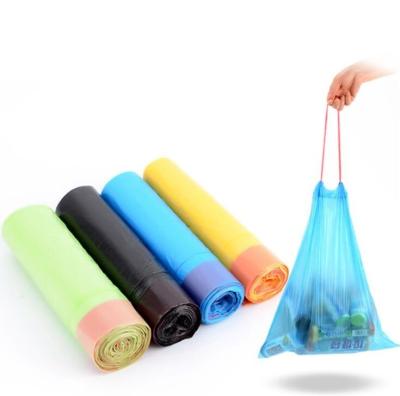 China Disposable 13 gallons drawstring garbage trash plastic bag for home for sale