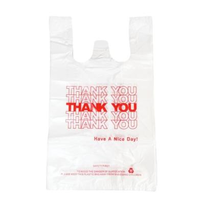 China Large Recyclable Thank You Market Restaurant Plastic Grocery Shopping Bag for sale