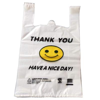 China Recyclable Smile Face Plastic Bag Bag Degradable Takeout Shopping Bag for sale