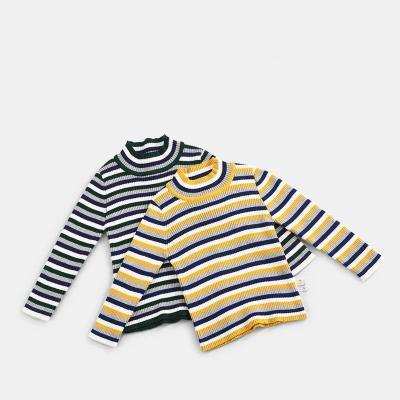 China Wholesale New Design High Collar Cotton Anti-shrink Cotton Sweater Boy Child Stripe Sweater for sale