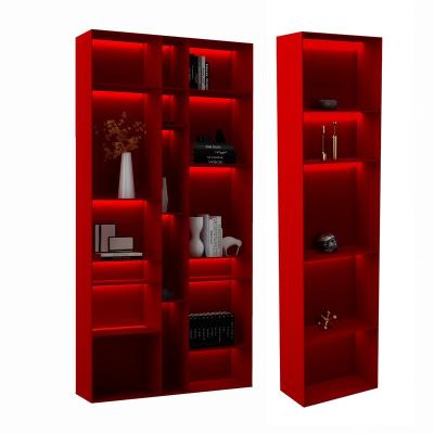 China Minimalist Radfix Combination Bookshelf Book Shelves Aluminum High Quality Multifunctional Wine Cabinet With LED Light for sale