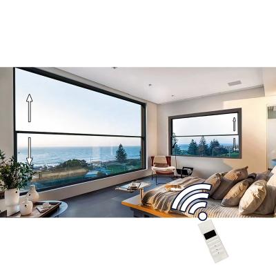 China Radfix Automatic Aluminum Automatic Remote Control Sliding Window For Villa Sunroom Remote Control Retractable Sliding Window for sale