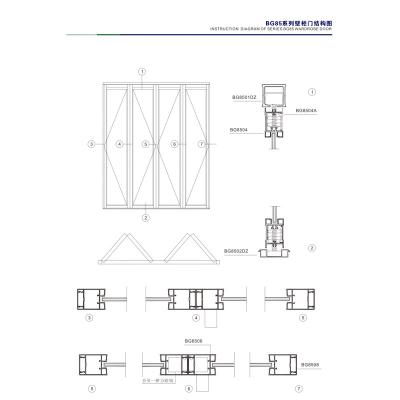 China Decorations BG85 Polished Gold Anodized 6063 Wardrobe Sliding Door Profiles Color Wardrobe Design Bedroom OEM Anodized Sliding Door for sale