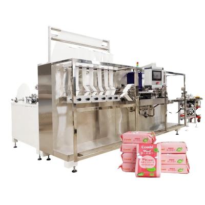 China 6 Lanes Wet Tissue Production Line Semi Automatic Baby Wet Wipes Manufacturing Machine for sale