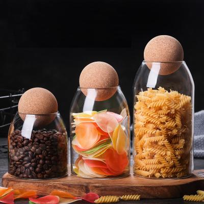 China Household Products Christmas Gift Ball Shape Wooden Lid Glass Jar for sale