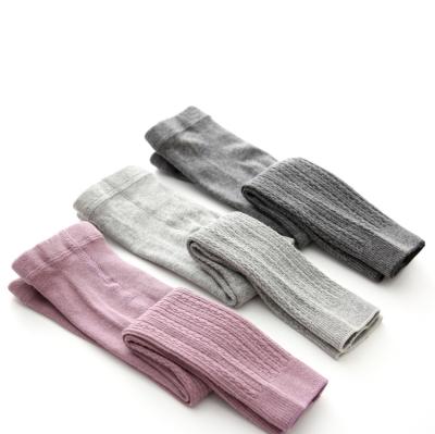 China New Arrival Antibacterial Tights Solid Color Ribbed Spats Cotton Terry Baby Girl Tights for sale