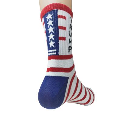 China Amazon Style Breathable Warm Cotton Booties Trump Adult Mid-calf Boots Fashion Comfortable Trump Maga Football Socks for sale