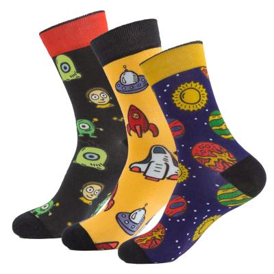 China New Arrival Latest Fashion QUICK DRY Soft Bamboo Crew Custom Men Printed Socks for sale