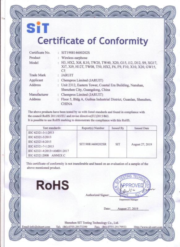 RoHS - Shenzhen Kemeng Computer Technology Limited Company