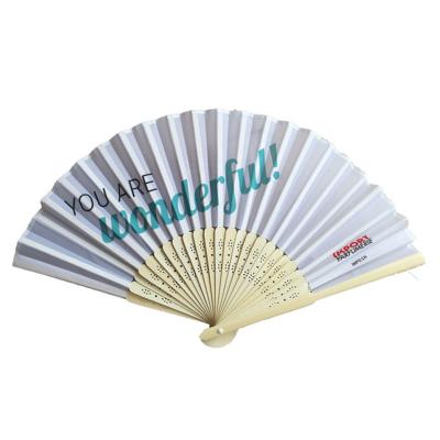 China Competitive Price Folding Asian Fabric Printed Sublimation Souvenir Custom Logo Hand Fans for sale