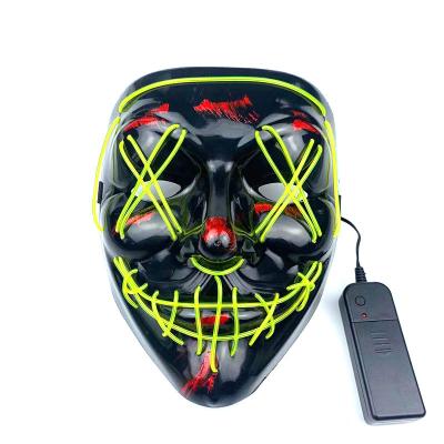 China Factory Wholesale Plastic Led Cold Light Up Scary Mask Halloween Mask For Festival Cosplay Party for sale