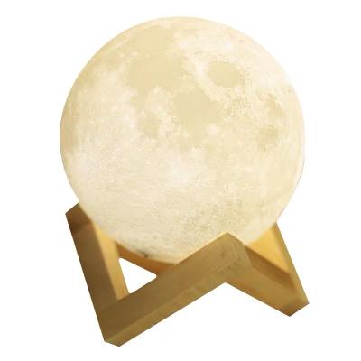 China Decoration 10-20cm LED Night Light 3D Printing Moon Lamp White Dimmable , Warm And Cool Touch Control for sale