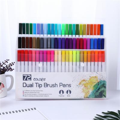 China office & 2020 New School Pen Set Of 12/24/48 Brush Pen Art Marker Set Art Drawing Markers Dual Tip Colors Watercolor Set for sale