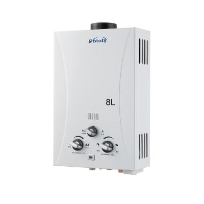 China Car Patoly Lebanon Supply Retail LPG Instant Tankless Zero Pressure Water Heater 6L Gas Stock Water Heater For Home for sale