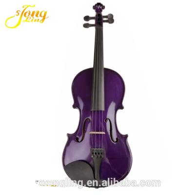 China Gold Suppliers Flawless Chinese Violins With Case OEM Purple Colored Violins for sale