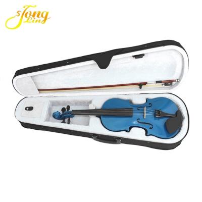 China Factory Price Blue Solidwood Violin Student Violin Full Size Violin for sale