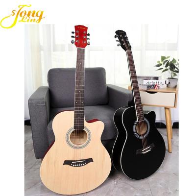 China Flawless Veneer Wholesale 40 Inch Flawless Acoustic Folk Cutaway Guitar for sale