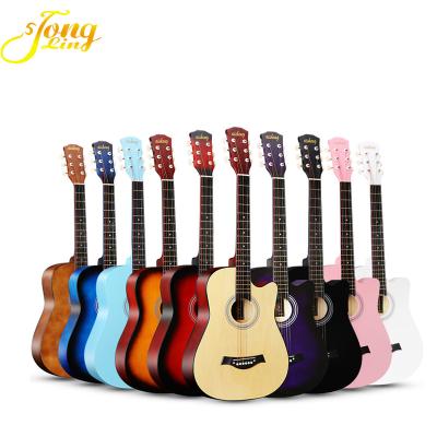 China Basswood Wholesale Customized 38 Inch Acoustic Guitar For Beginner for sale