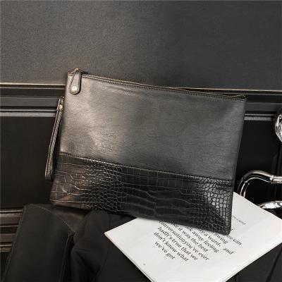 China High Quality Fashion Men's Oversized Synthetic Leather Envelope Men's Korean Vintage PU Clutch Bag for sale