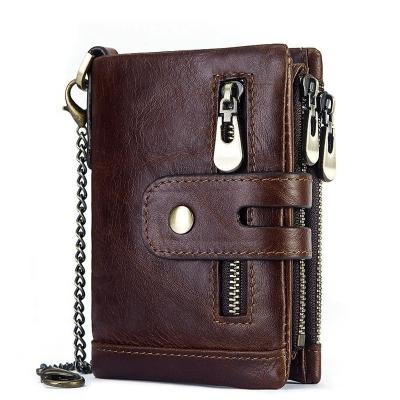 China Rfid Anti-theft Genuine Cow Leather Wallet Men Coin Purse Min Wallet Pocket Fashion Male Small Bag for sale