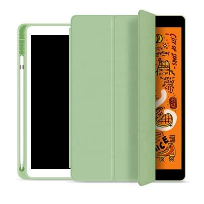 China Soft For iPad 10.2 2019 7th Gen Case With Pencil Stand PU Silicone Leather Soft Cover Smart Case For iPad A2197 A2200 A2198 A2232 for sale