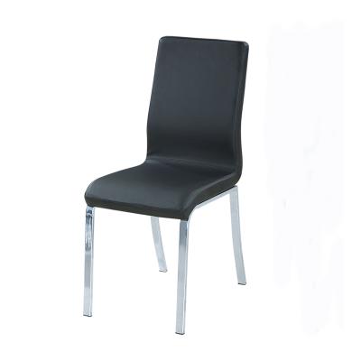 China Elegant Home Type General Purpose Stand PU Furniture Black Leather Covered Dining Chair for sale