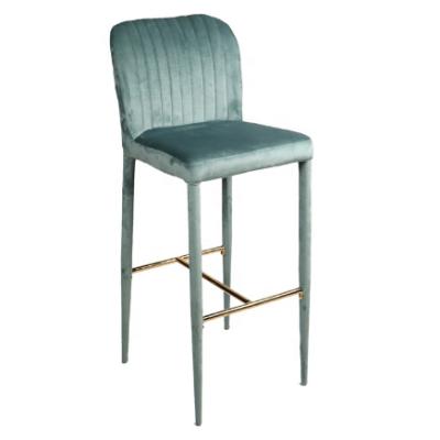 China High quality wholesale modern velvet armless bar stool with metal legs for sale