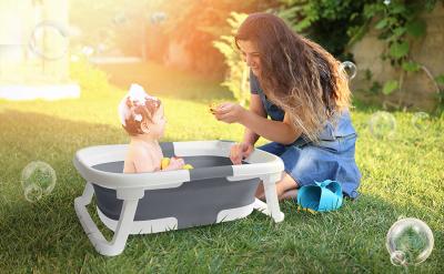 China Newborn Baby Bath Tub Set TPE Plastic Soft Cushion Collapsible Children'S Bath Tubs for sale