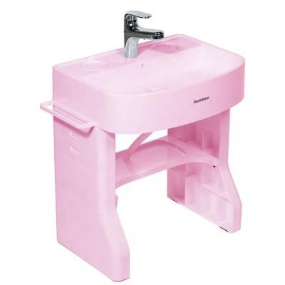 China Baño infantil simulado Lavadora de manos Cuenca de tamaño infantil Lavabo con soporte de plástico en venta