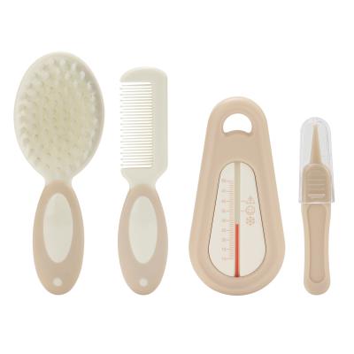 China Baby Grooming Brush Baby Grooming Brush Bath Water Thermometer Set Newborn Head Care Soft Brush Round Comb for sale