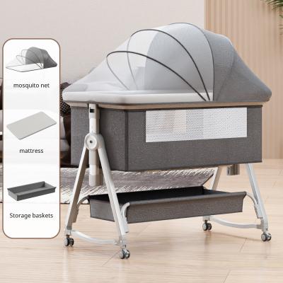 Китай Multi Functional Baby Crib with Foldable Height Adjustment Splicing, Portable and Movable Bedside Swing, Cradle, Sleeping Bed продается