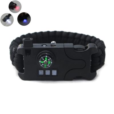 China NEW COMING 550 Survival Paracord Light Multifunctional Buckle Cheap Paracord SOS LED Survival Bracelet for sale