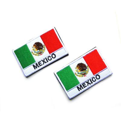 China cool high quality 3D Mexico flag embroidery patch custom apparel patches Applique for sale