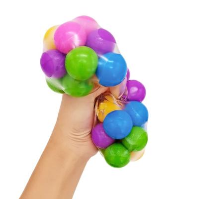 China 1pc/bag Rainbow Stress Ball Squishy Squishy Toy with Colorful DNA Beads Inside Relieve Stress Worry Hand Exerciser Tool for Kids children adults for sale