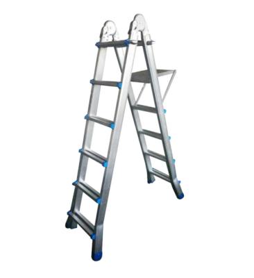 China Universal Folding Ladders Rubber Feet Telescopic Step Ladder for sale