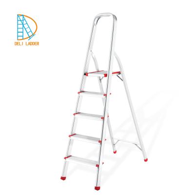 China Folding ladders 5 steps household folding aluminum step ladders with handrail alibaba china supplier for sale