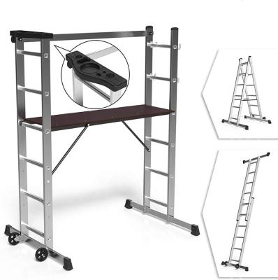 China Deliladder Series 3-in-1 Scaffolding Aluminum Ladder Pro Folding Ladders for sale