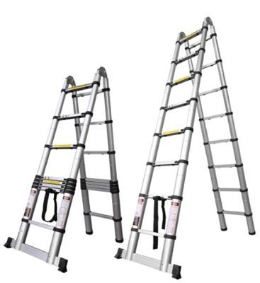 China Folding Ladders 16 Folding Ladder Extender Aluminum Telescoping Telescoping Purpose Attic Step Large Portable Large Ladder for sale