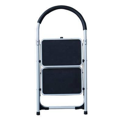 China Folding ladders folding 2 step stools steel step ladder foldable for lidl NON slip household safety tread ladder for sale