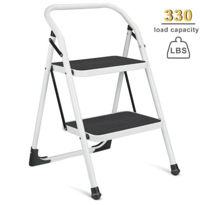 China Portable Folding Ladders 2 Step Ladder Step Stool with Sturdy Anti-Slip and Wide Handle Pedal Steel Ladder Multi-Use for Home, Garden, Office for sale