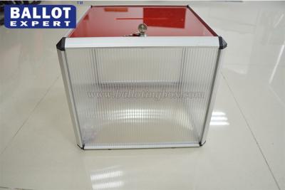 China Medium Clear Raffle Charity Acrylic Ballot Box with lock 16 x 16 x 16 inch for sale