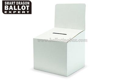 China Single Color small cardboard ballot boxes Foldable Corrugated Ballot Box white for sale