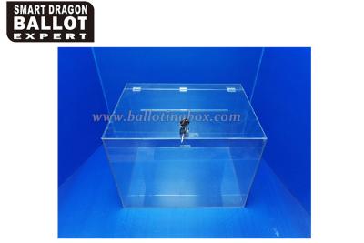 China Large Transparent Acrylic Cube Plastic Ballot Box Voting Usage for sale