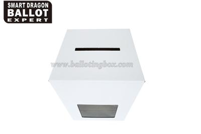 China White Cardboard Voting Boxes Floor Standing Foldable Cardboard Raffle Boxes for sale