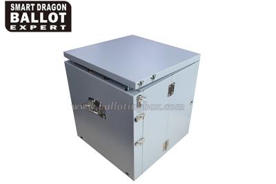 China Silver Gray Portable Election Box Metal Safety Suggestion Box Foldable Voting Usage for sale